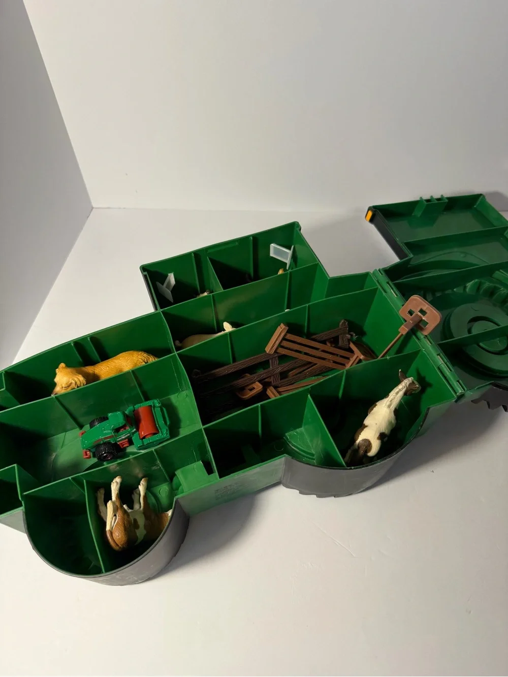 John Deere Tractor Storage Case Toy Bundle - Custom Lot w/ Bonus Animals AS IS
